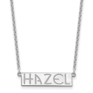 Sterling Silver/Rhodium-plated 4-6 Letter Name Bar Necklace