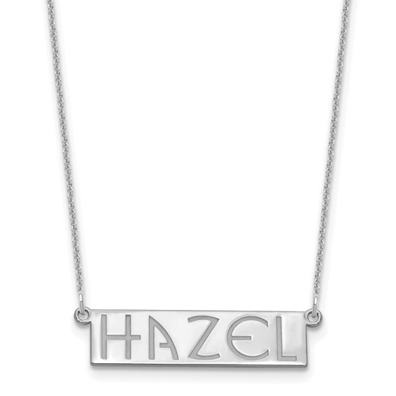 14k White Gold 4-6 Letter Name Bar Necklace