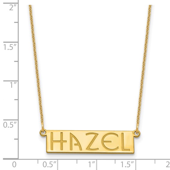14k Yellow Gold 4-6 Letter Name Bar Necklace
