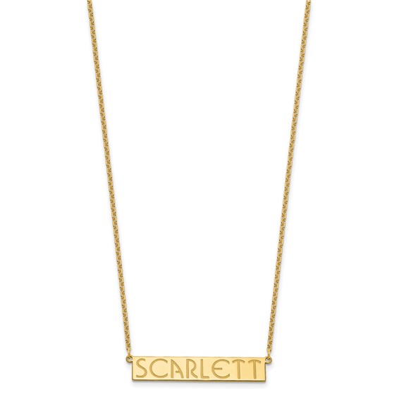 Sterling Silver/Gold-plated 7-9 Letter Name Bar Necklace
