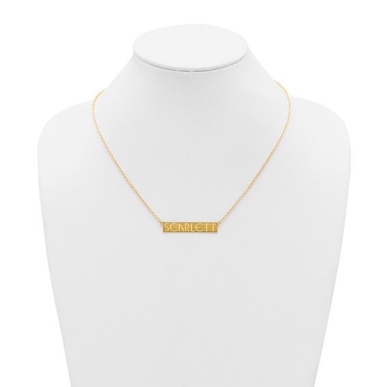Sterling Silver/Gold-plated 7-9 Letter Name Bar Necklace