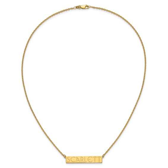 Sterling Silver/Gold-plated 7-9 Letter Name Bar Necklace