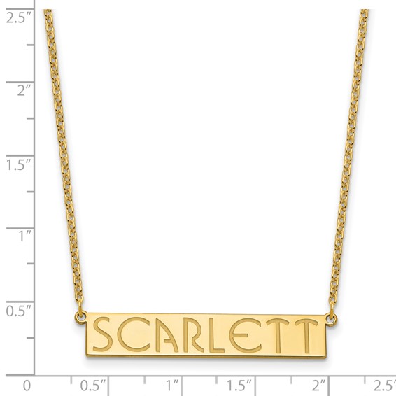 Sterling Silver/Gold-plated 7-9 Letter Name Bar Necklace