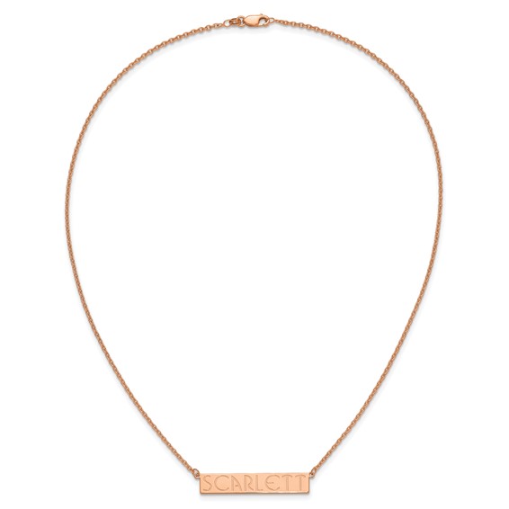 Sterling Silver/Rose-plated 7-9 Letter Name Bar Necklace