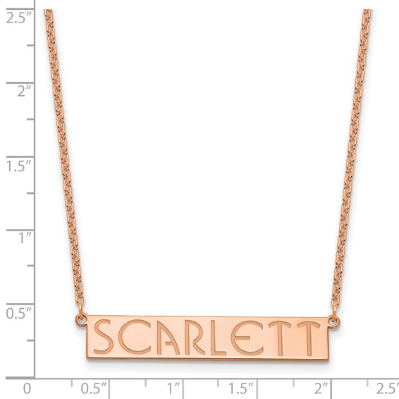 Sterling Silver/Rose-plated 7-9 Letter Name Bar Necklace