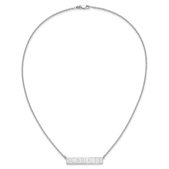 Sterling Silver/Rhodium-plated 7-9 Letter Name Bar Necklace