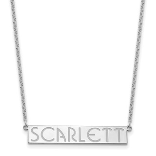 Sterling Silver/Rhodium-plated 7-9 Letter Name Bar Necklace