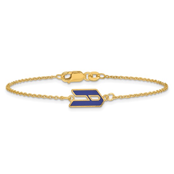 SS/Gold-plated Upper/Lower-case Epoxy Initial Bracelet