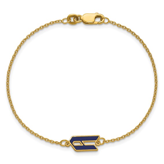 SS/Gold-plated Upper/Lower-case Epoxy Initial Bracelet