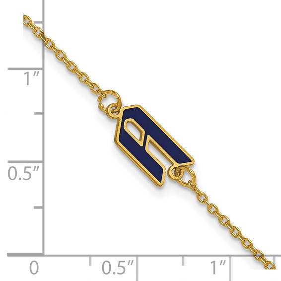 SS/Gold-plated Upper/Lower-case Epoxy Initial Bracelet