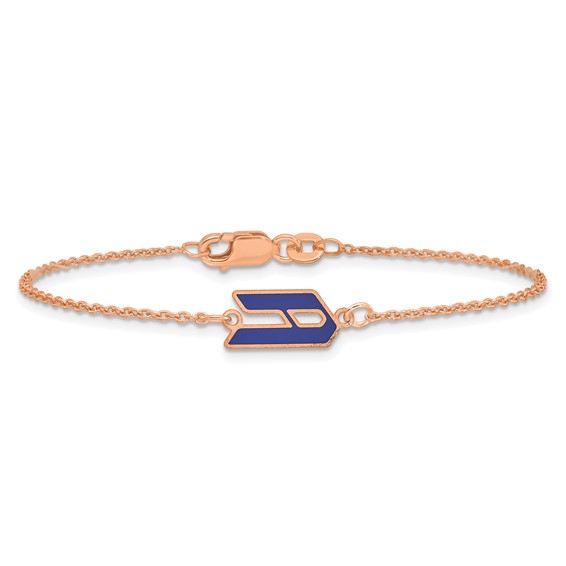 SS/Rose-gold Upper/Lower-case Epoxy Initial Bracelet