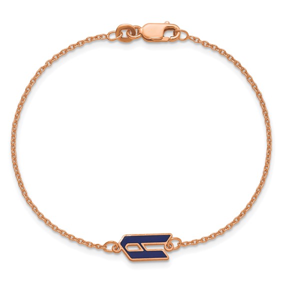 SS/Rose-gold Upper/Lower-case Epoxy Initial Bracelet