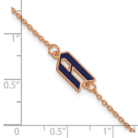 SS/Rose-gold Upper/Lower-case Epoxy Initial Bracelet