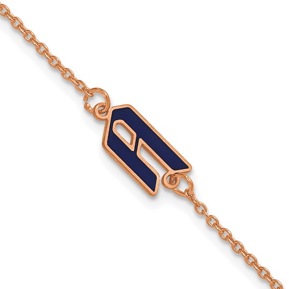 SS/Rose-gold Upper/Lower-case Epoxy Initial Bracelet