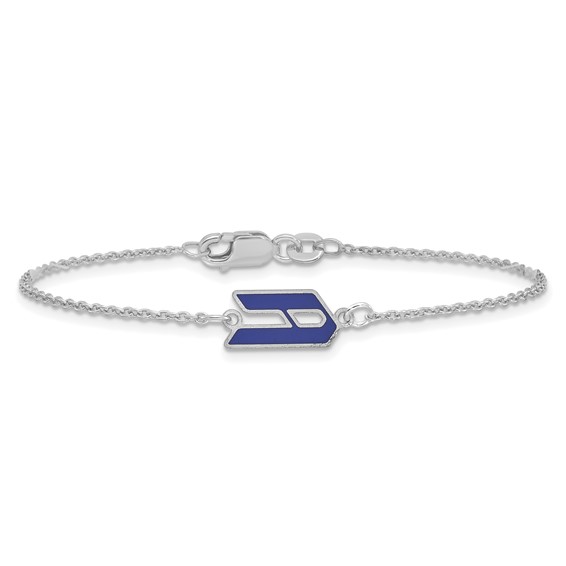 SS/Rhodium-plated Upper/Lower-case Epoxy Initial Bracelet