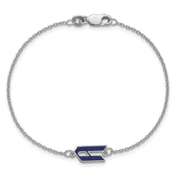 SS/Rhodium-plated Upper/Lower-case Epoxy Initial Bracelet