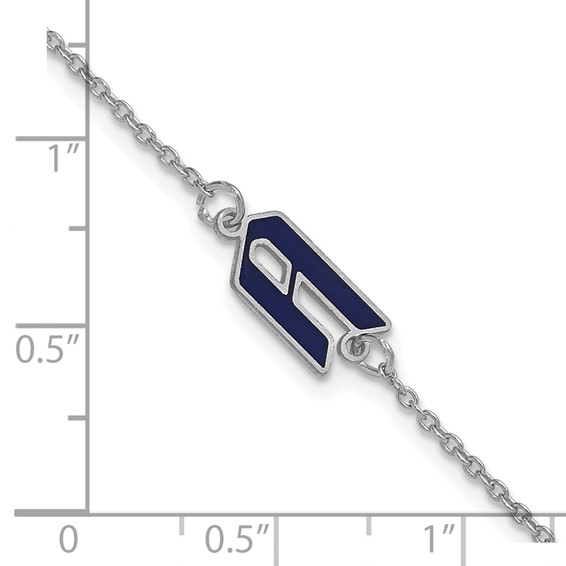 SS/Rhodium-plated Upper/Lower-case Epoxy Initial Bracelet
