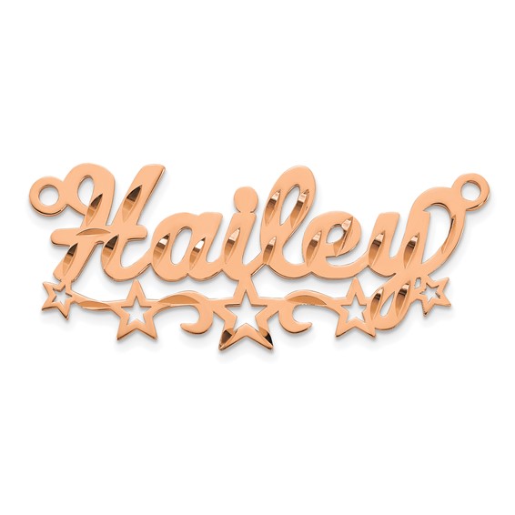SS/Rose-plated Diamond-cut Cut-out Stars Name Plate