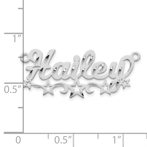 SS/Rhodium-plated Diamond-cut Cut-out Stars Name Plate