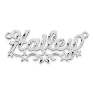 SS/Rhodium-plated Diamond-cut Cut-out Stars Name Plate