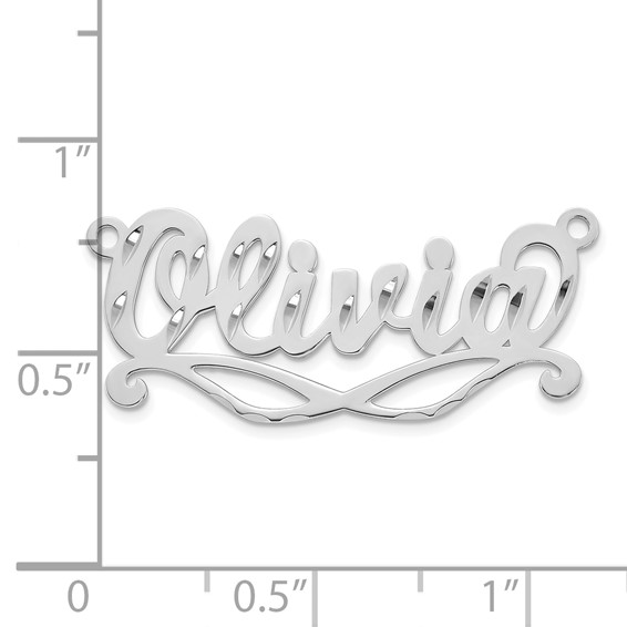 14k White Gold Diamond-cut Sunglass Name Plate