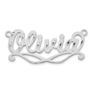 14k White Gold Diamond-cut Sunglass Name Plate