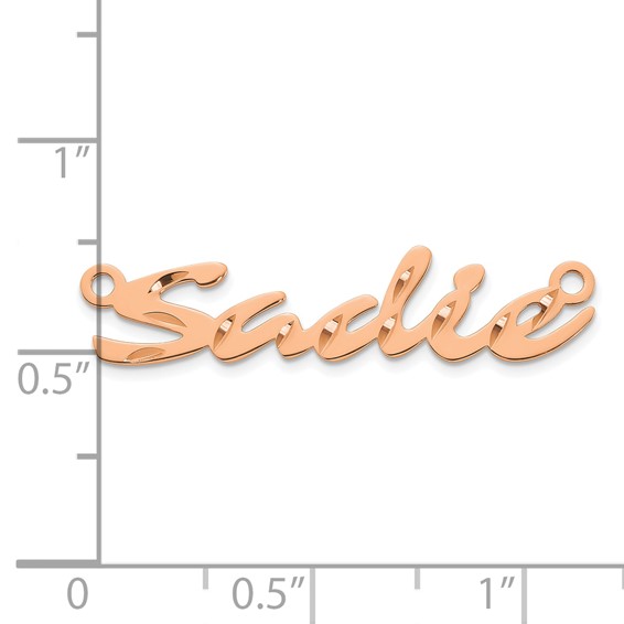 14k Rose Gold Diamond-cut Name Plate