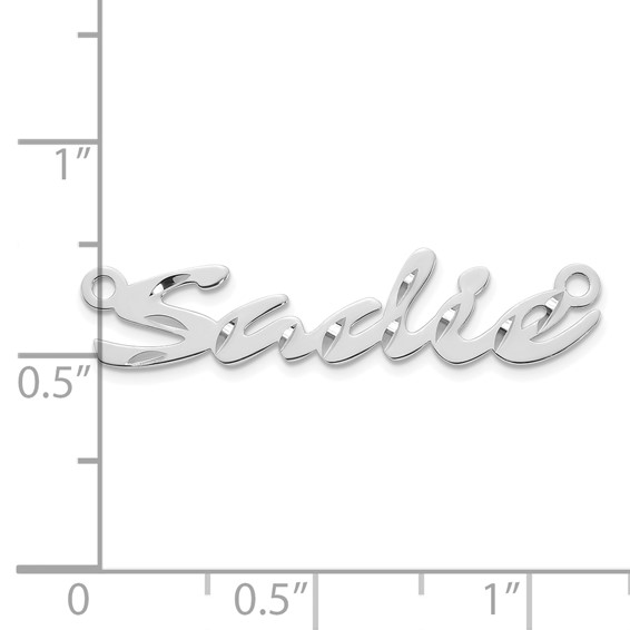 14k White Gold Diamond-cut Name Plate