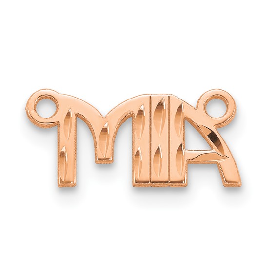 Sterling Silver/Rose-gold Diamond-cut Name Plate
