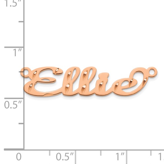 Sterling Silver/Rose-plated Diamond-cut Name Plate