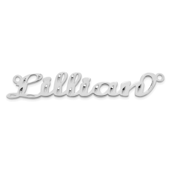 14k White Gold Diamond-cut Name Plate