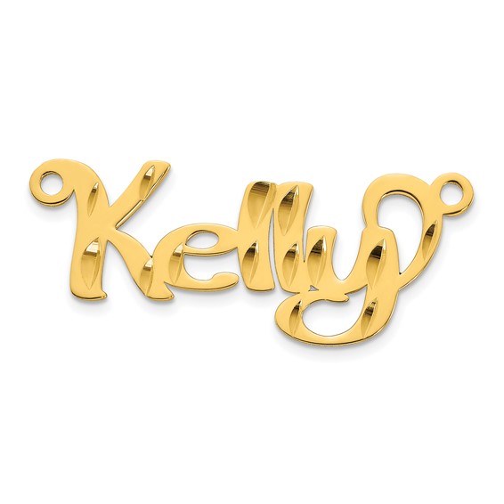 Sterling Silver/Gold-plated Diamond-cut Name Plate