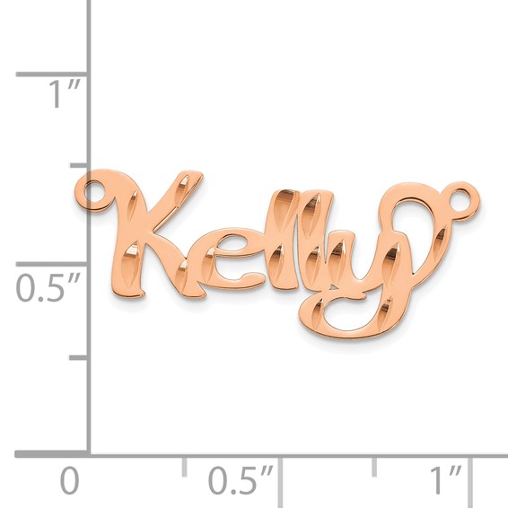 Sterling Silver/Rose-plated Diamond-cut Name Plate