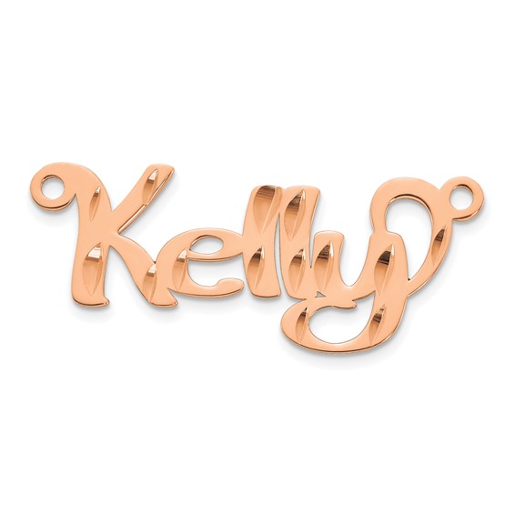 Sterling Silver/Rose-plated Diamond-cut Name Plate