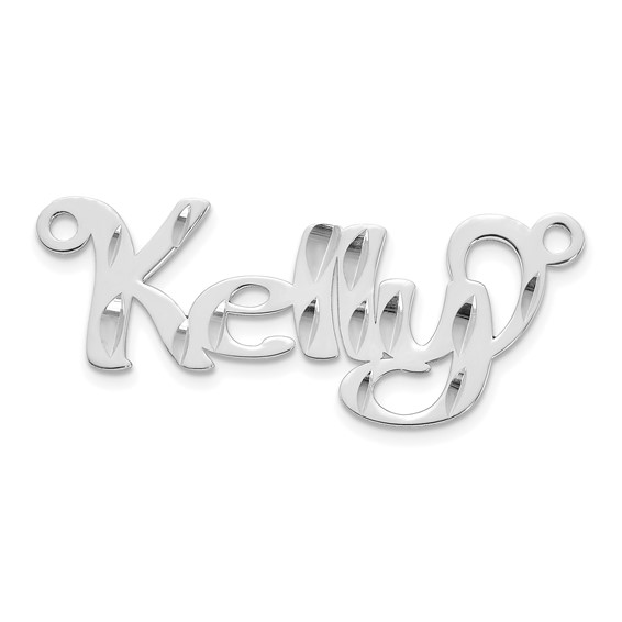 Sterling Silver/Rhodium-plated Diamond-cut Name Plate