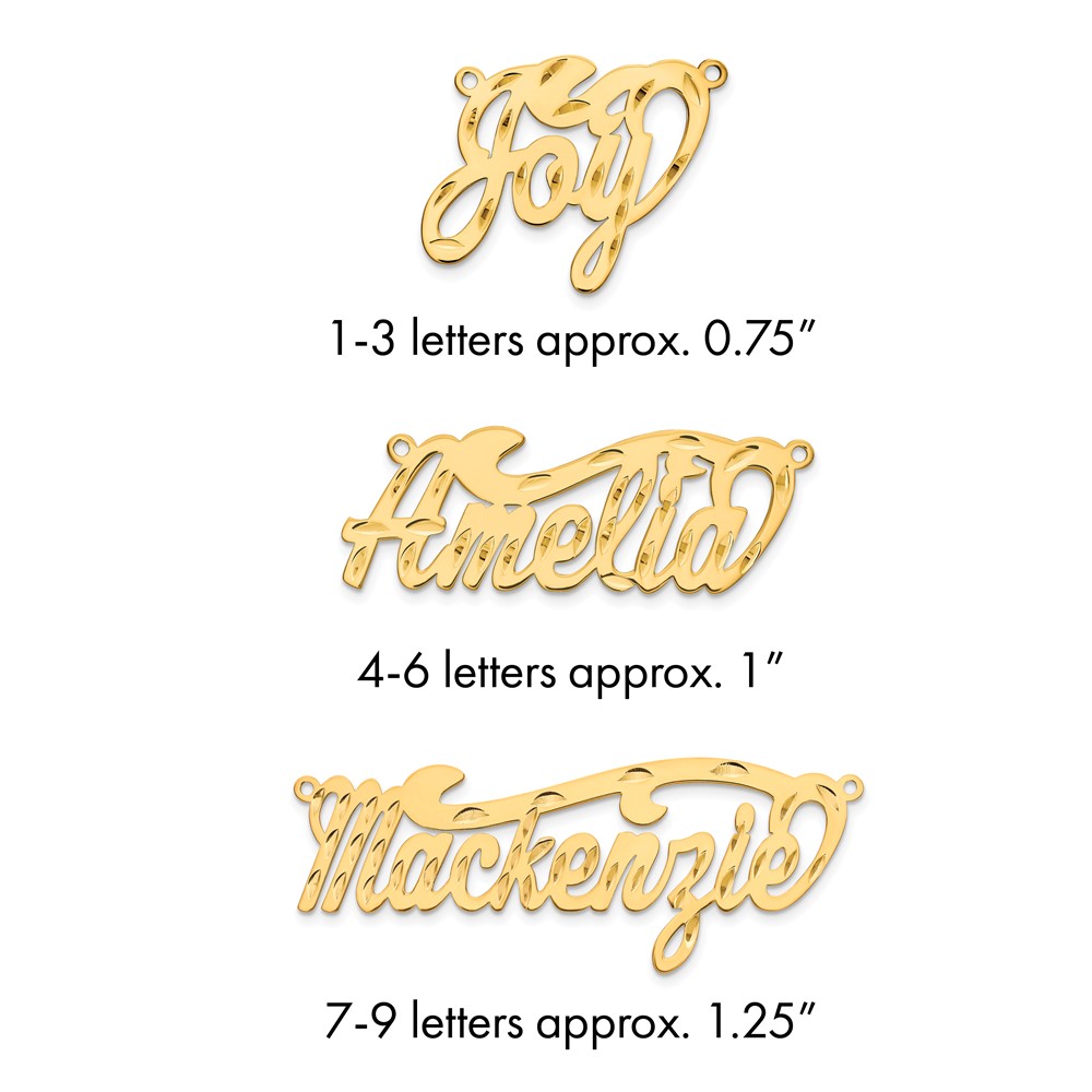 14K Yellow Gold Diamond-cut Name Plate