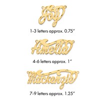 14K Yellow Gold Diamond-cut Name Plate view 1