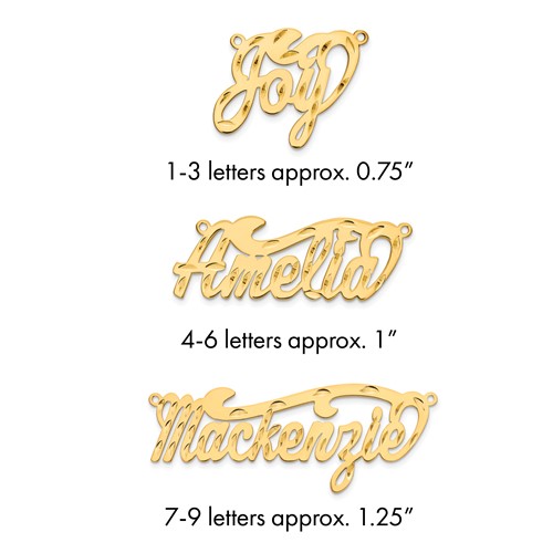 14K Yellow Gold Diamond-cut Name Plate