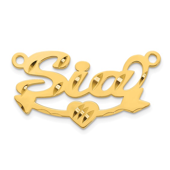 SS/Gold-plated Diamond-cut Heart and Arrow Name Plate