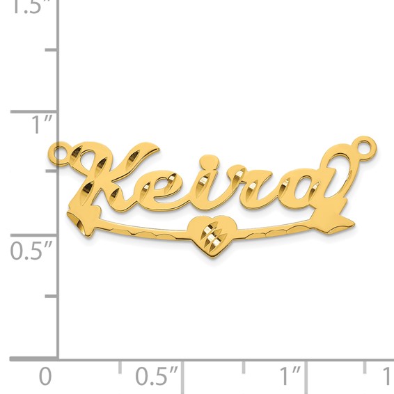 SS/Gold-plated Diamond-cut Heart and Arrow Name Plate