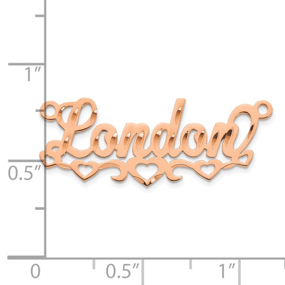 SS/Rose-plated Diamond-cut Cut-out Hearts Name Plate