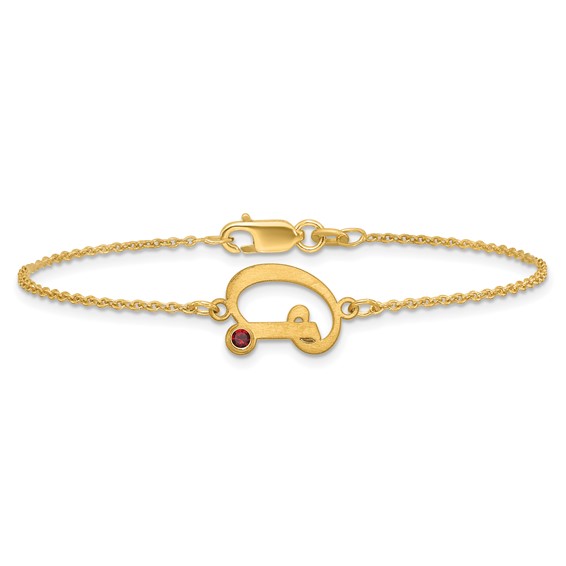 Sterling Silver/Gold-plated Initial and Birthstone Bracelet