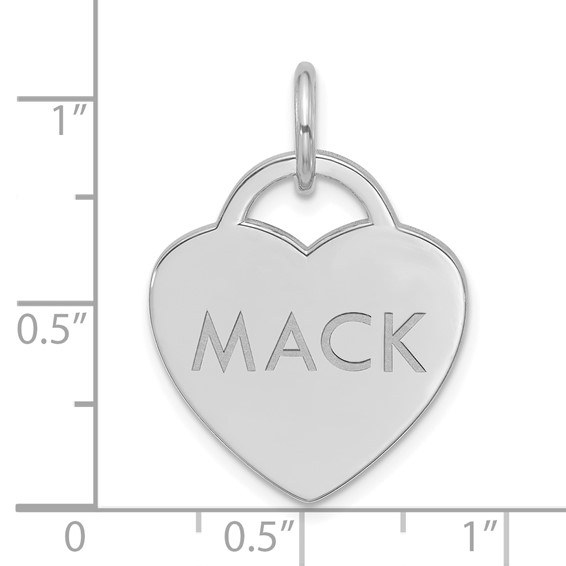 Sterling Silver/Rhodium-plated Small Heart Animal Information Tag