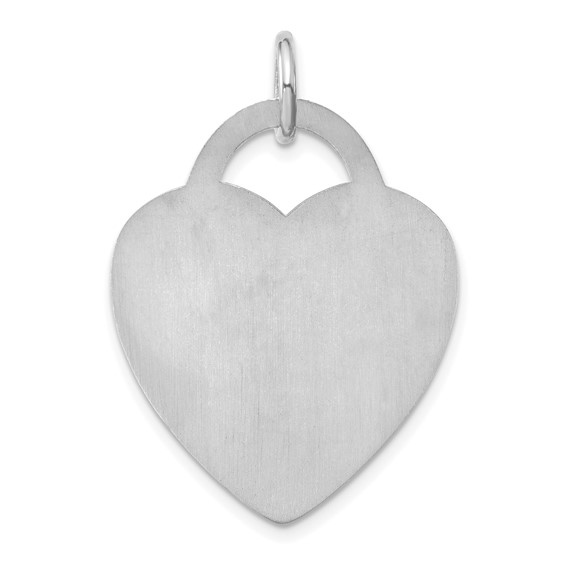 Sterling Silver/Rhodium-plated Large Heart Animal Information Tag