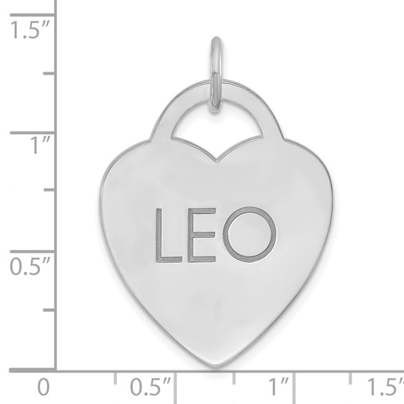 Sterling Silver/Rhodium-plated Large Heart Animal Information Tag