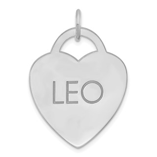 Sterling Silver/Rhodium-plated Large Heart Animal Information Tag