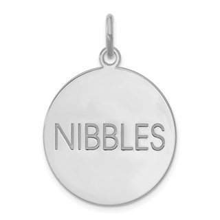 Sterling Silver/Rhodium-plated Small Round Animal Information Tag