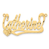 14K Yellow Gold Diamond-cut Heart Name Plate view 5