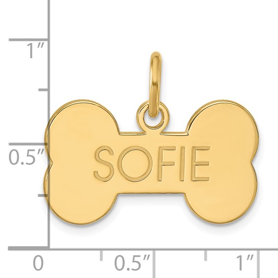 Sterling Silver/Gold-plated Small Bone Animal Information Tag