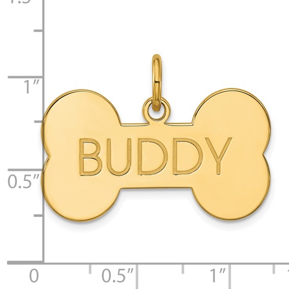 Sterling Silver/Gold-plated Large Bone Animal Information Tag
